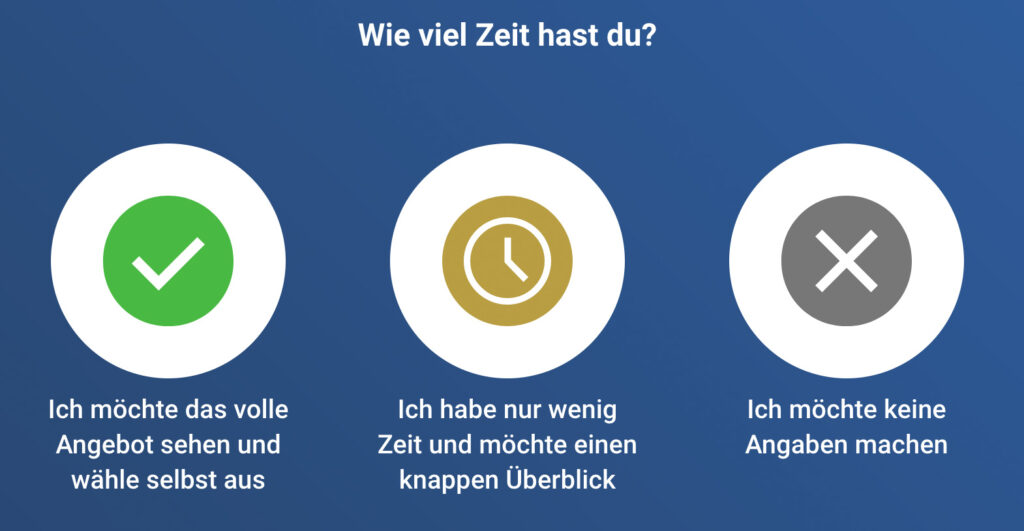 profilauswahl zeit
